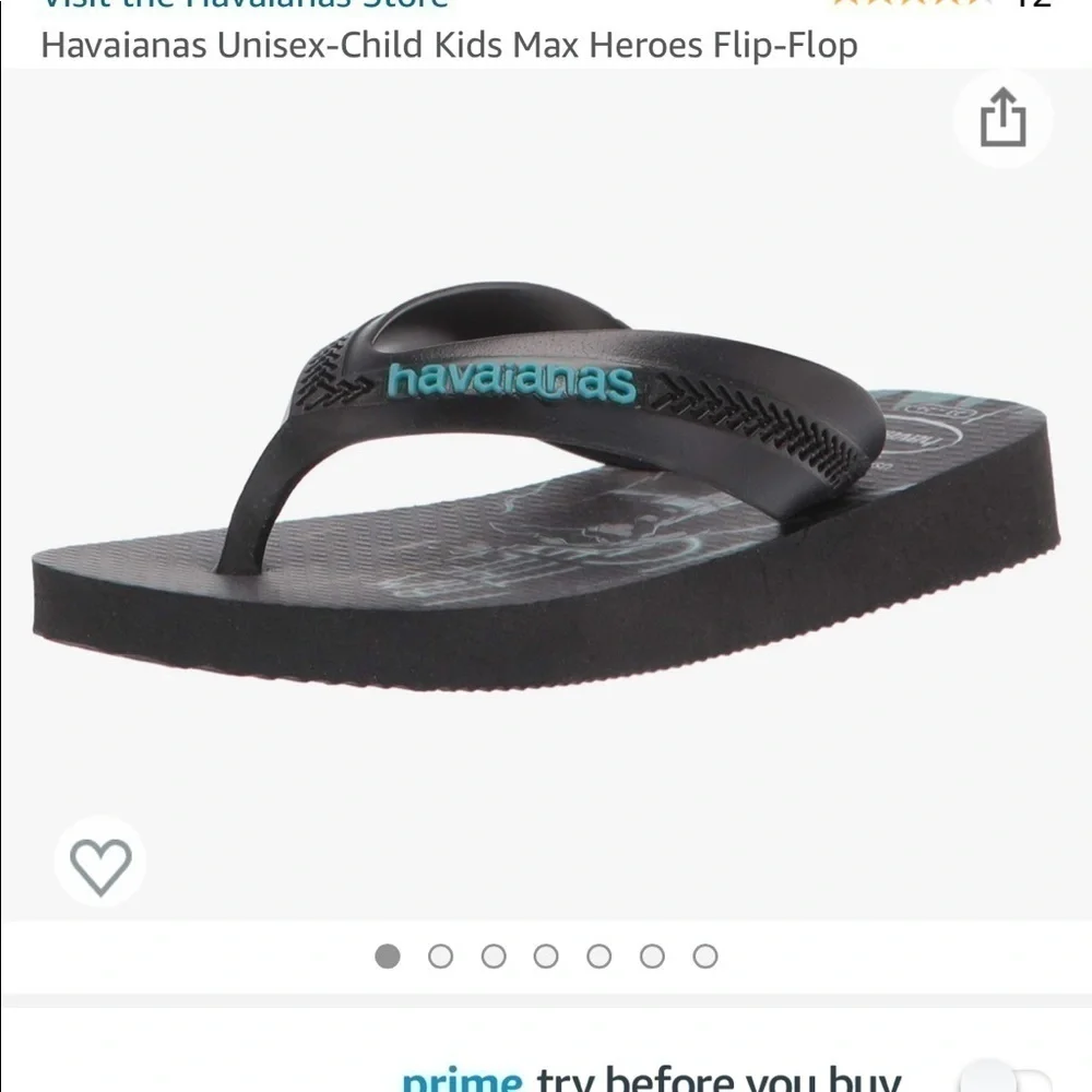 Havaianas Unisex-Child Kids Flip-Flop The Dark Night. Size 10